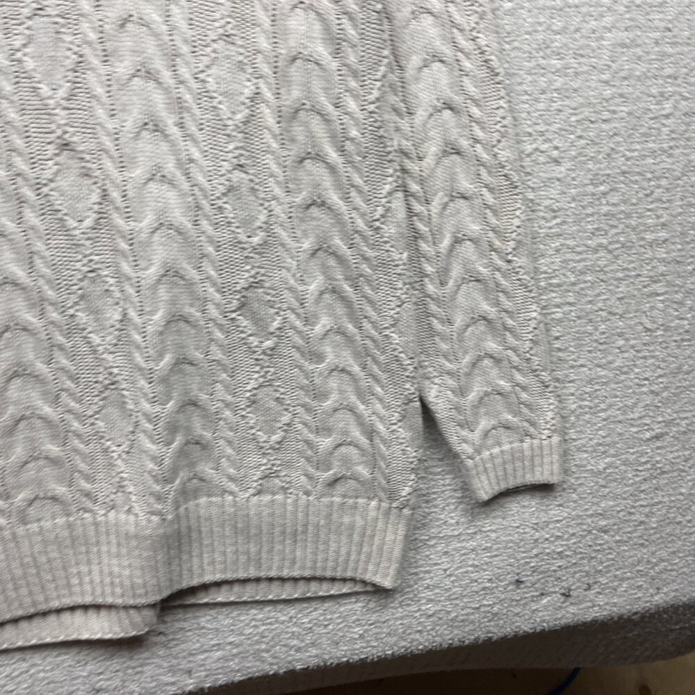 VTG 90's Cotton Road Cable Knit Turle Neck Sweater Wom Sz L Scandinavian Sailor - Picture 4 of 12
